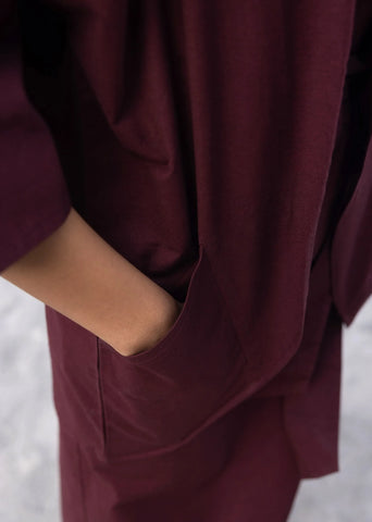 Red Cotton Linen Shambala Slip On