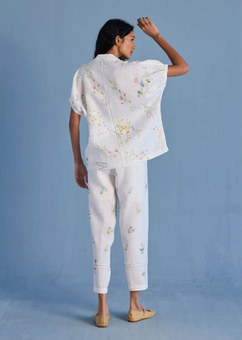 Mihen Elasticated Sleeve Co-Ord Set-White