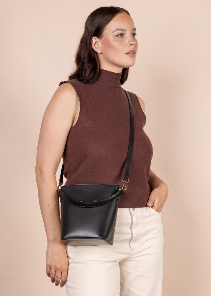 Product image of Multicolor Upcycled Cotton Ash Grary & Moon Box Clutch - Changeable Sleeve, curated by Only Ethikal