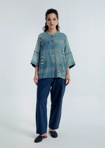 Indigo Barrel Pant
