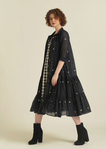 A Model Wearing Multicolor Pure Cotton Royale V, curated by Only Ethikal