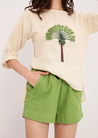 Coco Cream Embroidered Top