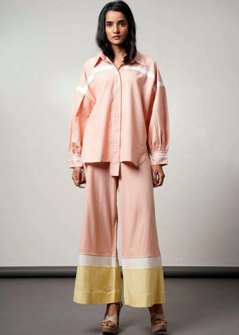 A Model Wearing Multicolor Handloom Cotton  Bellona Handloom Cotton  Co-Ord Set , curated by Only Ethikal