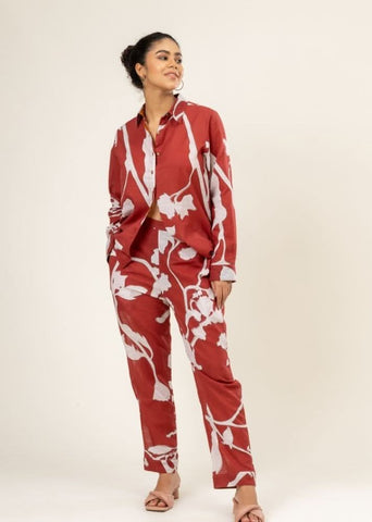 A Model Wearing Multicolor Upcycled Cotton Neal Printed Set, curated by Only Ethikal