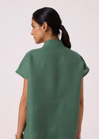 Orion Green Linen Top