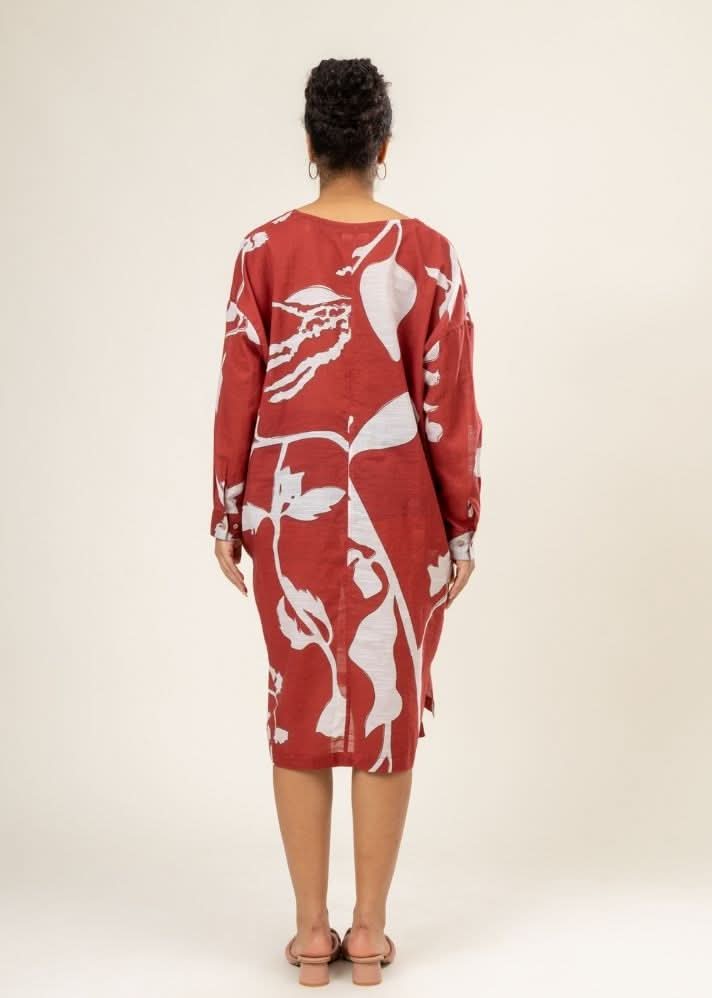 A Model Wearing Multicolor Upcycled Cotton Helen Kaftan, curated by Only Ethikal