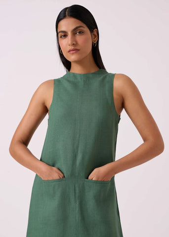 Pierre Green Linen Dress