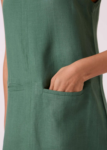 Pierre Green Linen Dress