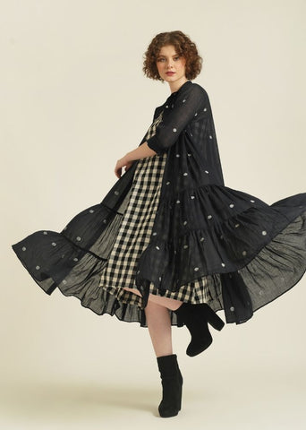 A Model Wearing Multicolor Pure Cotton Royale V, curated by Only Ethikal