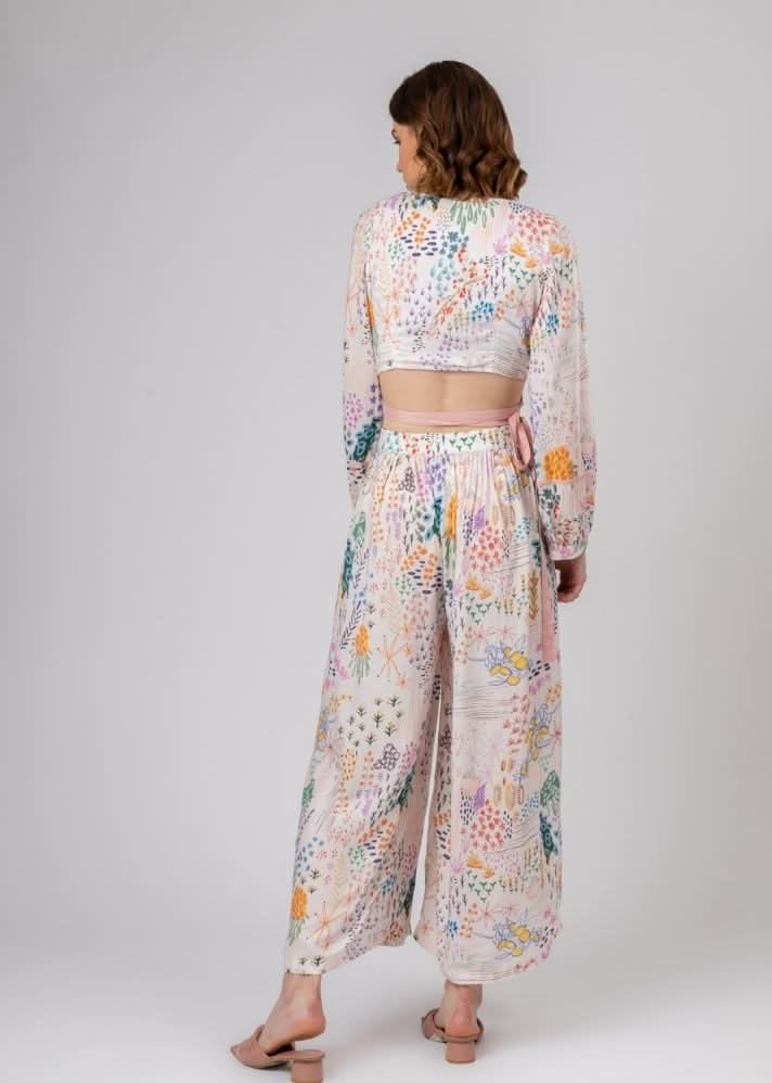 A Model Wearing Multicolor Upcycled Cotton Ana Wrap Set, curated by Only Ethikal