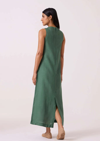 Pierre Green Linen Dress
