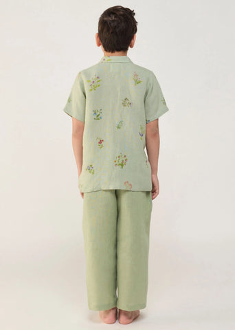 Kids Neo Timeless Linen Pants- Mint
