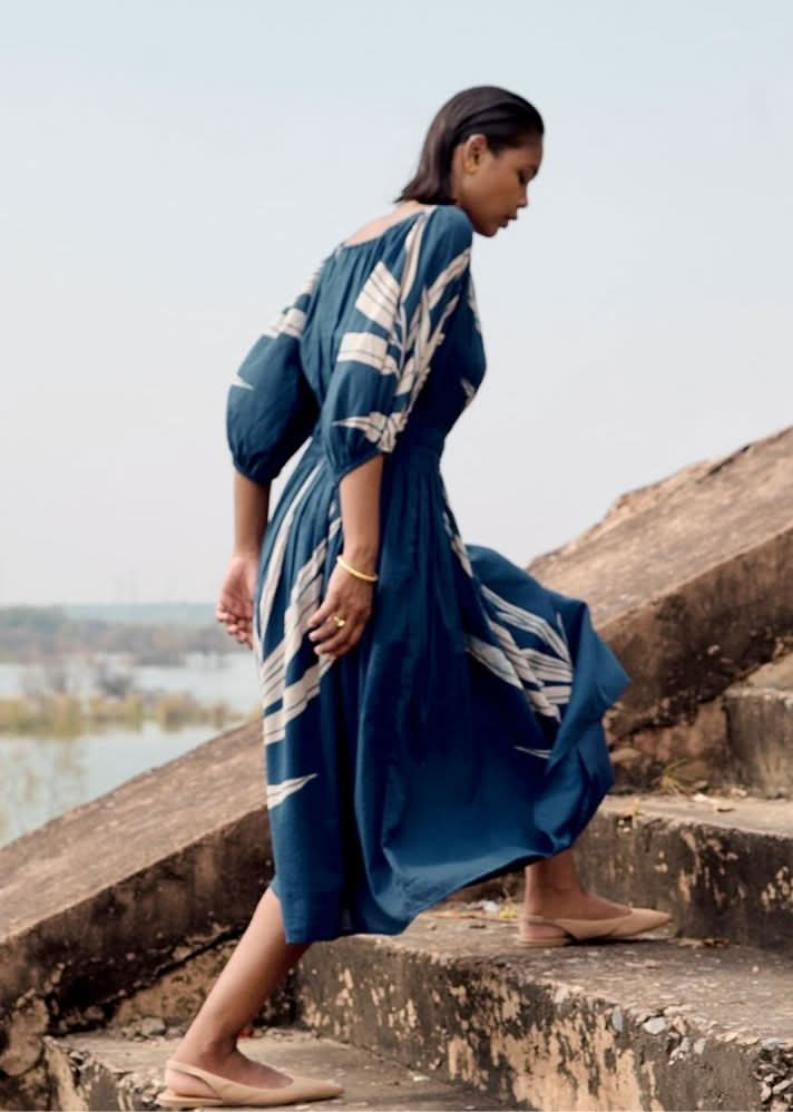 A Model Wearing White Pure Cotton Blue Jay Top curated by Only Ethikal