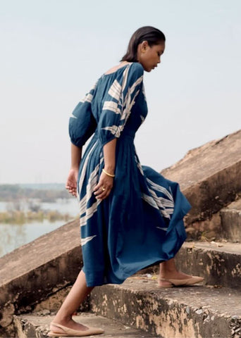 A Model Wearing White Pure Cotton Blue Jay Top curated by Only Ethikal