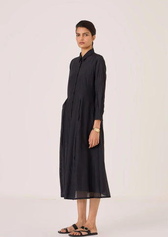Jini Black Shirt Dress