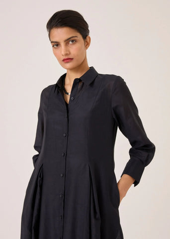 Jini Black Shirt Dress