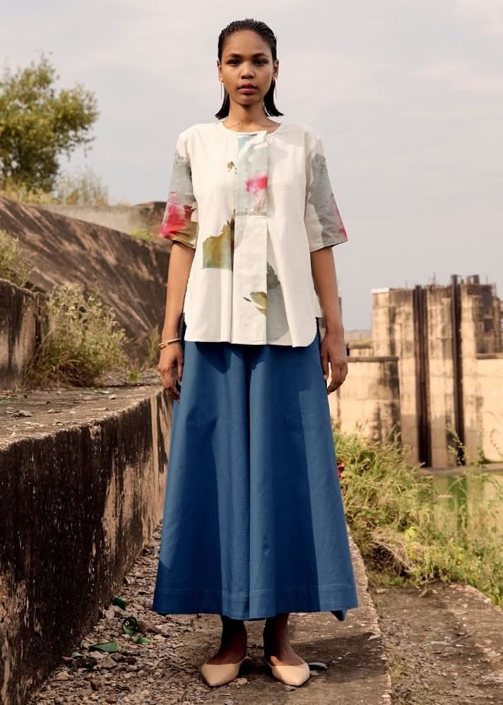 A Model Wearing White Pure Cotton Silia Top curated by Only Ethikal