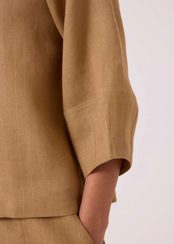 Bertie Tan Linen Top