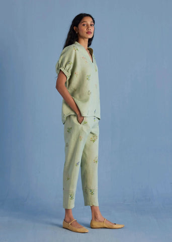 Mihen Elasticated Sleeve Co-Ord Set-Mint