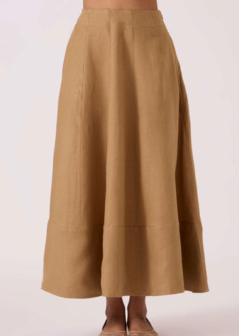 Marner Tan Linen Skirt