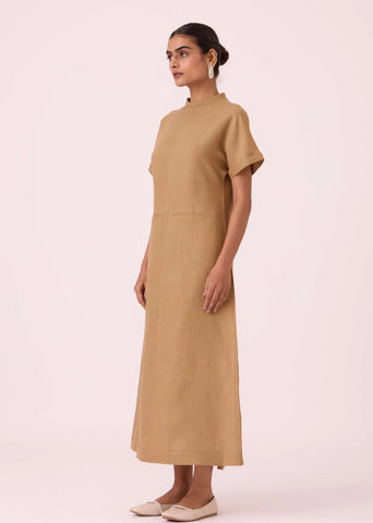 Salome Tan Linen Dress