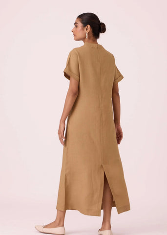 Salome Tan Linen Dress