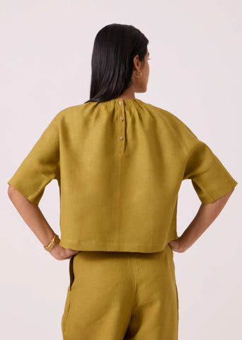 Bourne Olive Linen Top