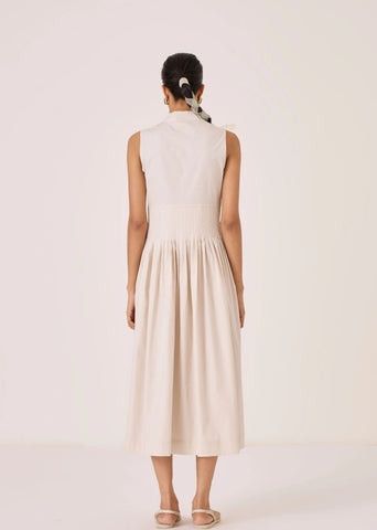 Aarini Ecru Cotton Dress