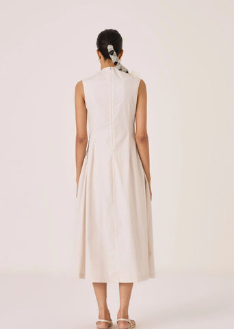 Ziva Ecru Cotton Dress