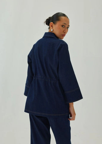 Denim Cinched Waist Jacket