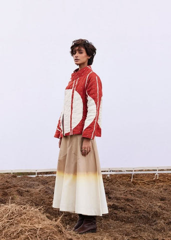 A Model Wearing Multicolor,Pure Cotton Redwood Jacket curated by Only Ethikal