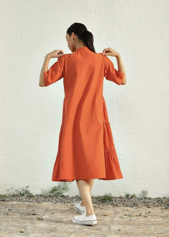 Sunset Side Gathered Dress