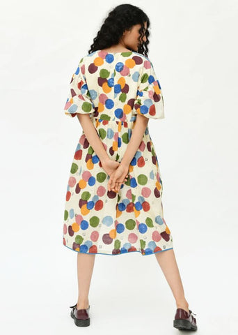 A Model Wearing Multicolor Organic Cotton Void Bell Dress , curated by Only Ethikal