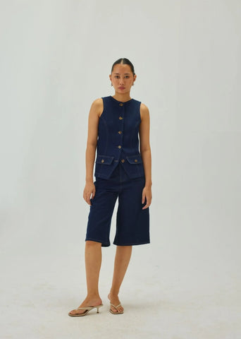 Denim Bermuda Straight Shorts