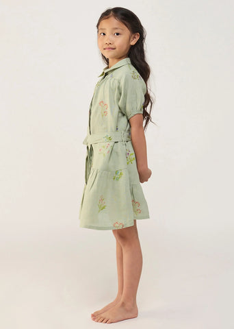Kids Sia Floral Dress- Mint