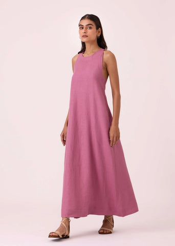 Amaran Lilac Linen Maxi Dress