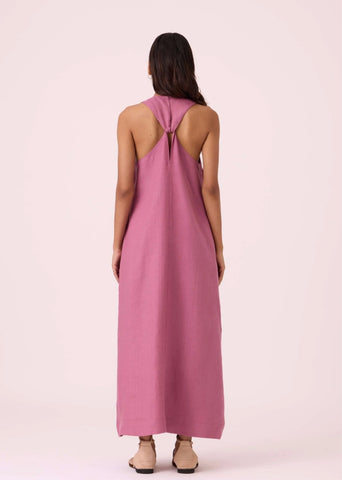 Amaran Lilac Linen Maxi Dress