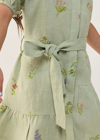 Kids Sia Floral Dress- Mint