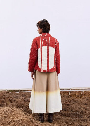 A Model Wearing Multicolor,Pure Cotton Redwood Jacket curated by Only Ethikal