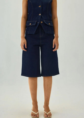 Denim Bermuda Straight Shorts