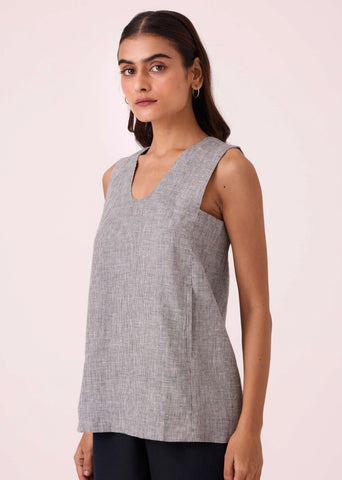 Huxley Houndstooth Linen Top