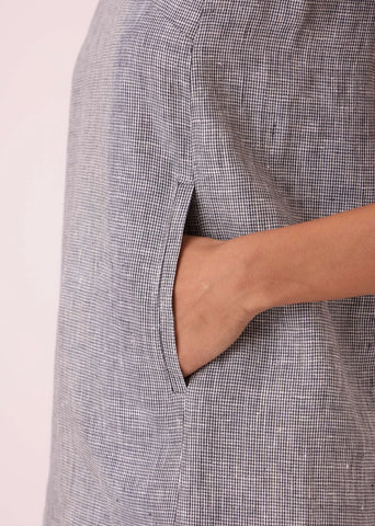 Huxley Houndstooth Linen Top