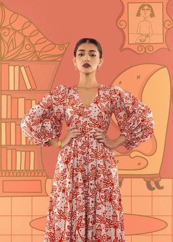A Model Wearing White Cotton Bloom Maxi Dress, curated by Only Ethikal