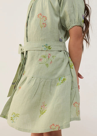 Kids Sia Floral Dress- Mint
