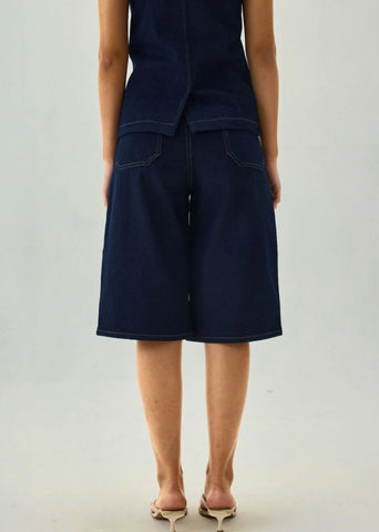 Denim Bermuda Straight Shorts