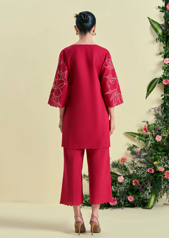 Red Nira Tunic Set