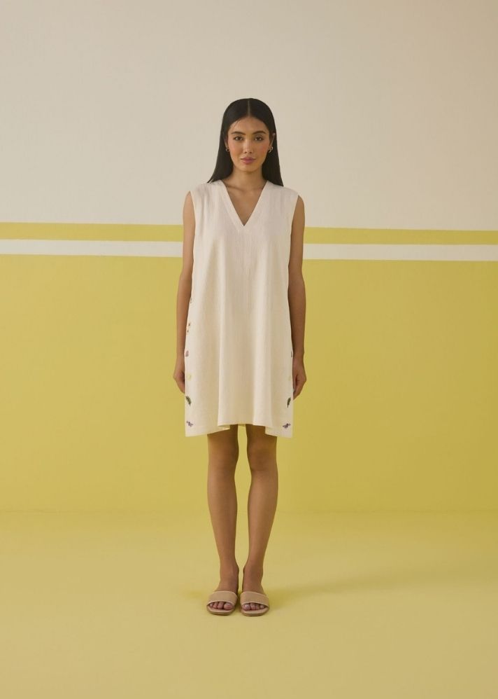 A Model Wearing Multicolor Organic CottoDouble gauge Boundless Summer Organic Cotton Dress , curated by Only Ethikal