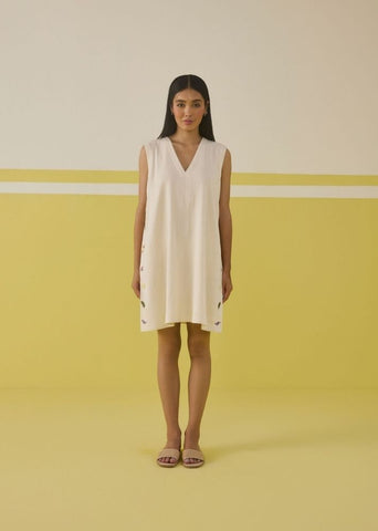 A Model Wearing Multicolor Organic CottoDouble gauge Boundless Summer Organic Cotton Dress , curated by Only Ethikal