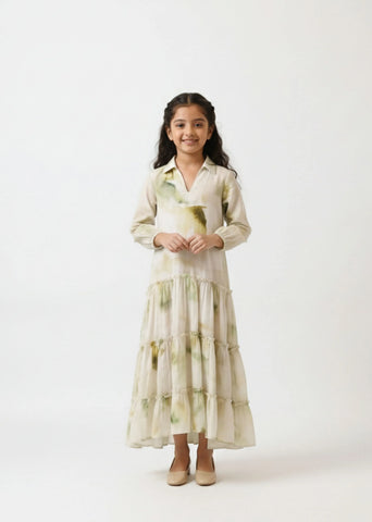 Verdant Bloom Mini Tiered Dress