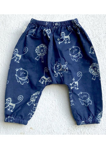 Unisex Organic Zoo Print Indigo Kurta & Pants